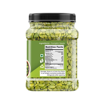 MarwarBites Premium Pumpkin Seeds - AAA Grade | Kaddoo Beej | Edible Seeds for Snacking, Topping & Baking | Raw & Natural Superfood Diet Snack | Rich Source Of Fibre | Resealable Jar Pack