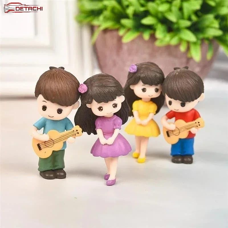 Dashboard Toys - Cute Couple Car Ornament for Decoration, Ideal Gift for Car Lovers, Durable Interior Accessories, with 4 Resin Adhesive Stickers (Purple)