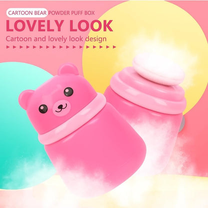 Mini Baby The Baby Store Portable Baby Skin Care Baby Powder Puff With Box Holder Container For New Born & Kids For Baby Face & Body (PINK)