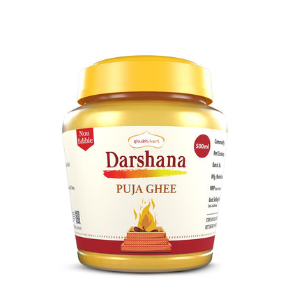 Shubhkart Darshana Puja Ghee - 500 ml for Daily Puja, Festivals| Puja Deepam Oil (Ghee for Pooja) Puja Ghee for Diya or lamp and Wicks or Batti | Rich in Aroma | Non-Edible