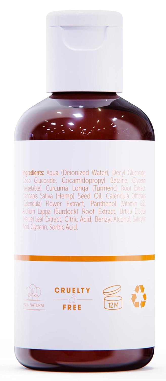 SeoulCeuticals Korean Face Wash Cleanser – 120ml Turmeric Face Wash with Hemp Seed Oil & Calendula – Hydrating Vegan Face Cleanser for Soft, Balanced Skin – K Beauty Skin Care for Dry & Sensitive Skin