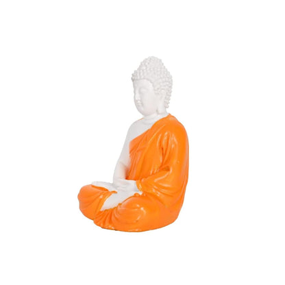 Beautiful Meditating Dhyan Gautam Buddh Bhagwan | God Idol Figurine for Livingroom | Bedroom | Office Desk | Desktop Table Gifting (5.5-inch) Decorative Showpiece | (Orange), Idol
