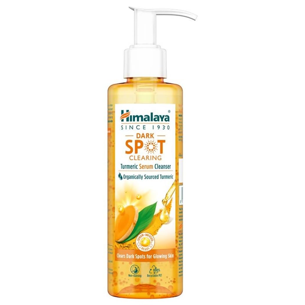 Himalaya Dark Spot Clearing Turmeric Serum Cleanser bottle on a white background