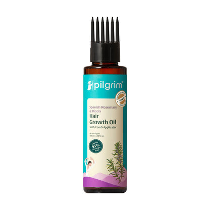 Pilgrim Spanish Rosemary & Biotin HairGrowth Oil to Control Hair Fall & Strengthens Hair 100ml | Rosemary essential oil for hairgrowth | Reduces Hairfall | Strengthens Hair I For Women and Men
