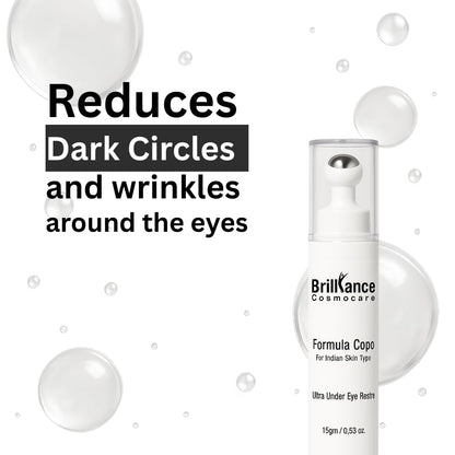 Brilliance Advance Under Eye Serum for Dark Circles & Puffiness – Hydrating Anti-Aging Formula with Peptides,Niacinamide & Hyaluronic Acid | Dermatologist Tested | 15gm