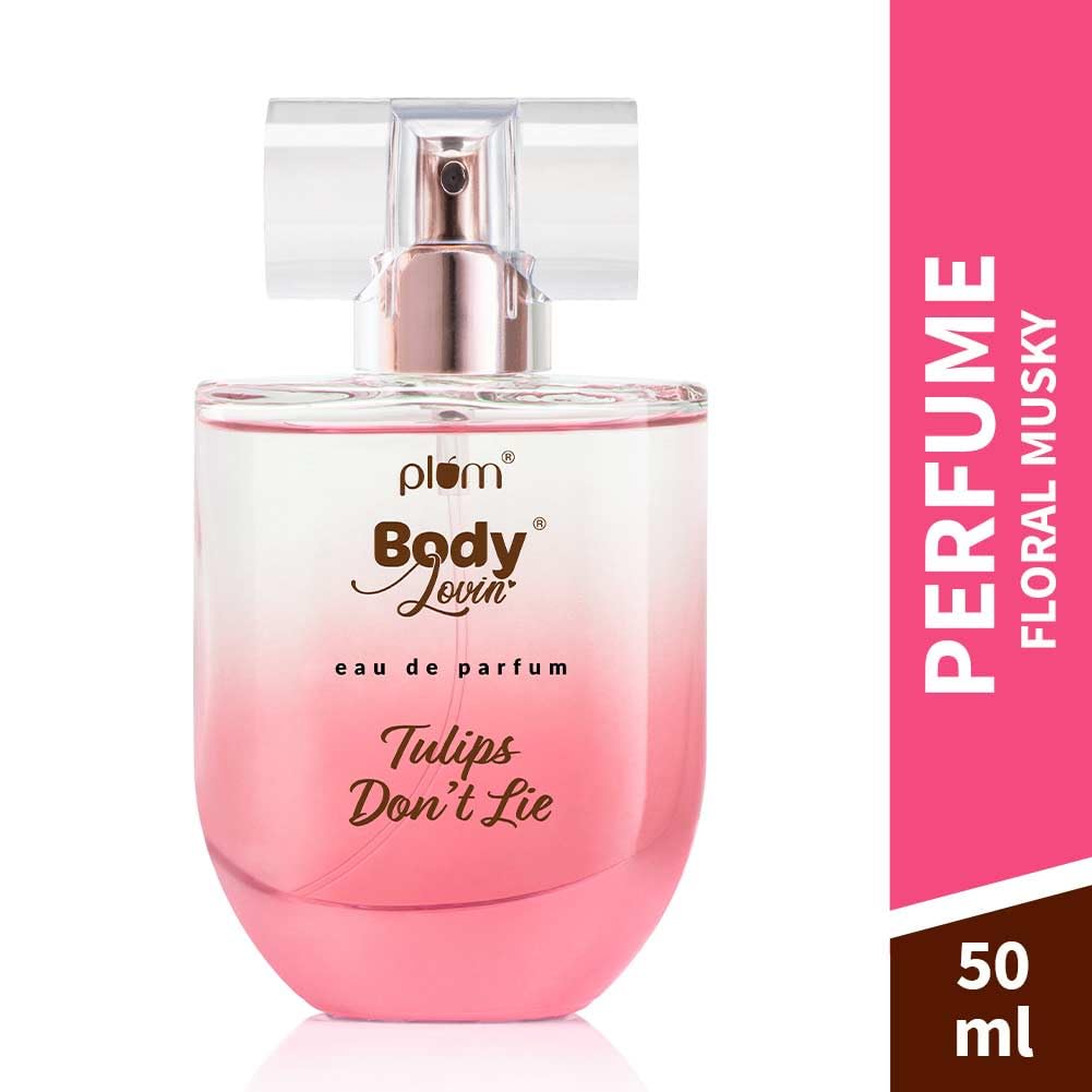 Plum BodyLovin' Tulip Don't Lie Eau De Parfum | Long-Lasting Fresh Floral Fragrance | Luxury Perfume for Women | Tulip, Rose, Pomelo & Musk Notes | Purse-Friendly | 50ml