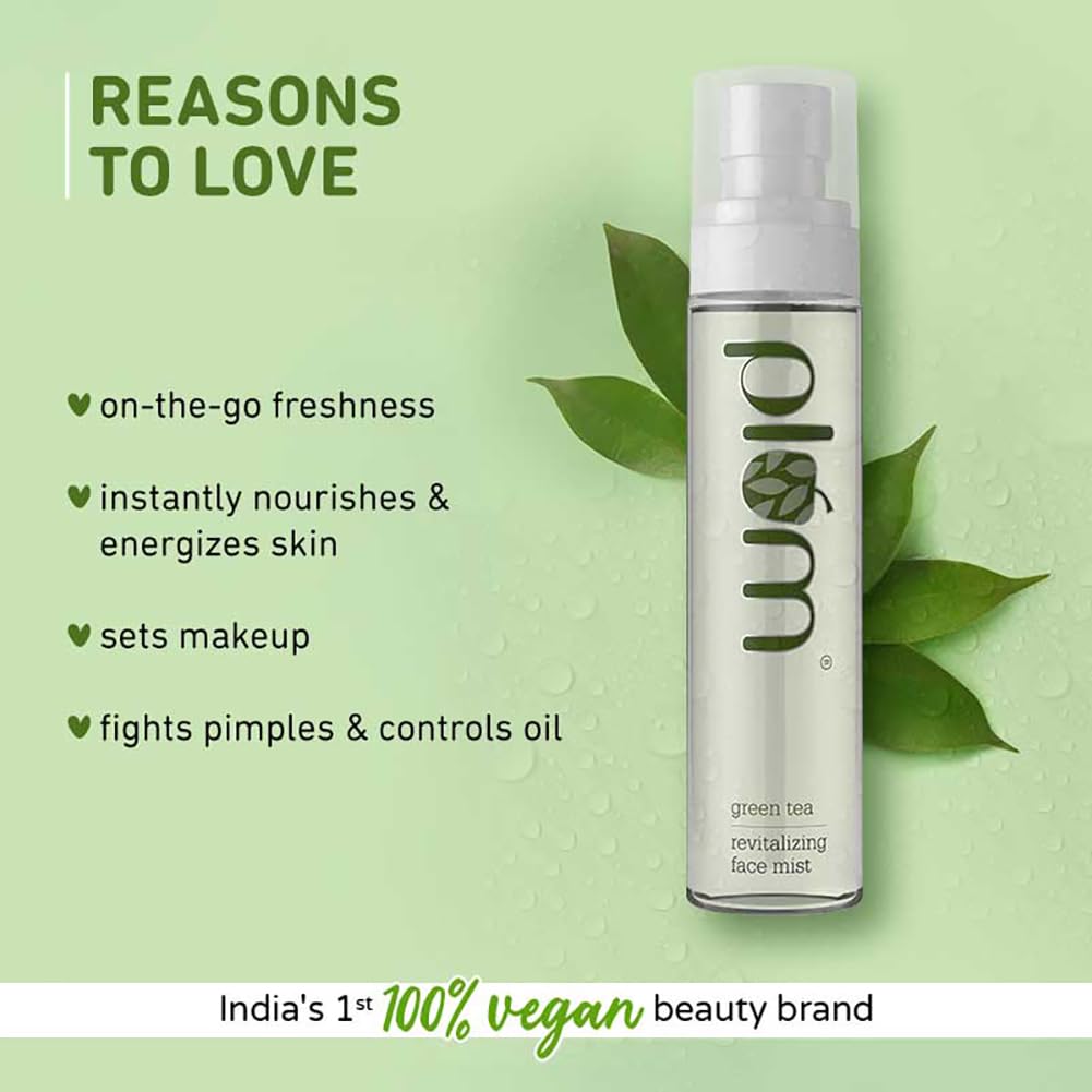 Plum Green Tea Revitalizing Face Mist | For Oily & Acne-Prone Skin | Refreshes & Hydrates | Makeup Setting Spray | 100% Vegan & Cruelty-Free | 100ml