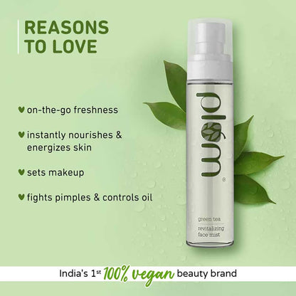 Plum Green Tea Revitalizing Face Mist | For Oily & Acne-Prone Skin | Refreshes & Hydrates | Makeup Setting Spray | 100% Vegan & Cruelty-Free | 100ml