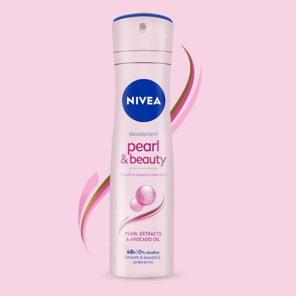 NIVEA Pearl & Beauty Deodorant Spray for Women, 72H Odour & Sweat Protection Underarm Deo, Smooth & Even Underarms, All Day Freshness, Body Odour Protection, Daily Use Body Spray & Deodorant, 150 ml