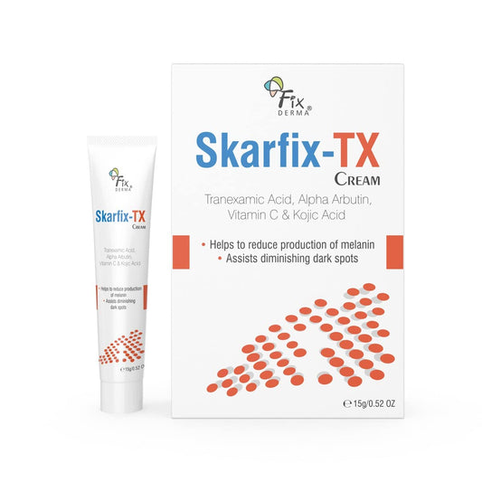 Fixderma Tranexamic Acid + 2% Kojic Acid + 1% Arbutin SKARFIX -TX Face Cream | Pigmentation Removal Cream | Kojic Acid | Uneven Skin Tone - 15 gm (Pack of 1)