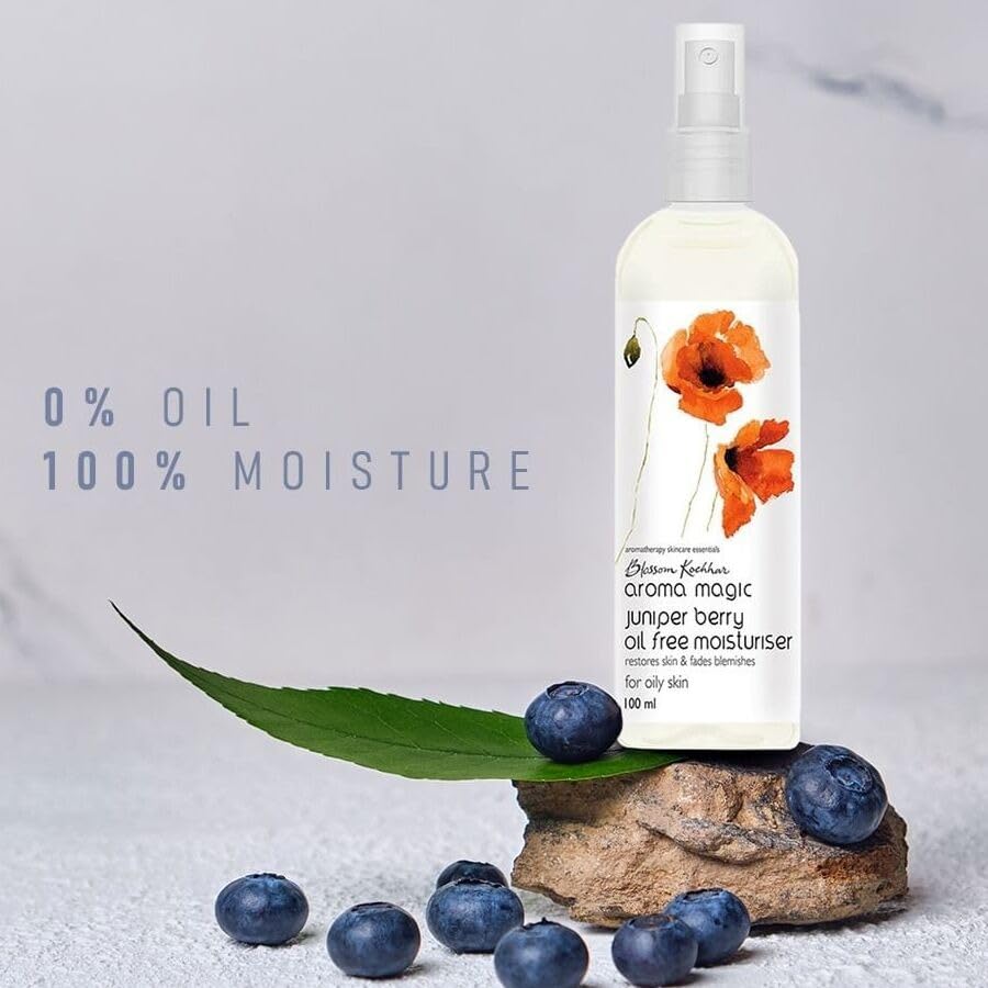 Aroma Magic Juniper Berry Oil Free Moisturiser SPF 15 | brightens, fades blemishes & heals acne| cucumber extracts, patchouli & lemon essential oils, jojoba oil| for Oily Skin - 100ml