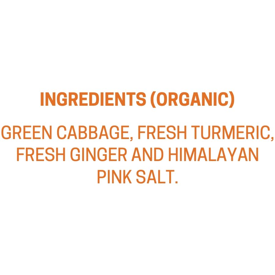 MAVI's Golden Sauerkraut| Spicy, Organic & Natural Cabbage & Fresh Turmeric | Gut friendly | Vegan | No Preservatives | No Artificial Flavour or Colour | 200g (Pack of 1)