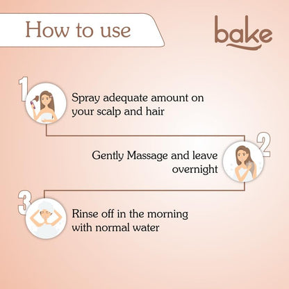 BAKE Rosemary Oil Hair Growth Serum Spray with Rice Water & Methi Dana | For Hair Fall, Hair Regrowth & Keratin Treated | Strengthen Hair Follicles | For Women & Men | 100ml