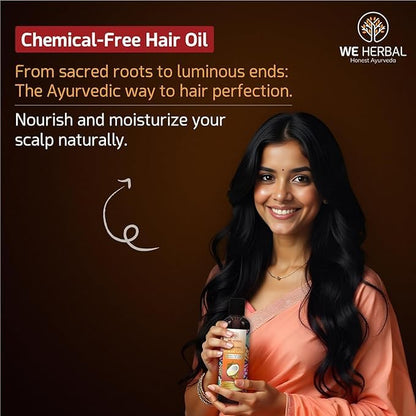 WE HERBAL Natural Hair Oil for Men & Women, Promotes Hair Growth, Prevents Premature Greying & Hair Fall, Chemical Free, For All Hair Types, 100ml