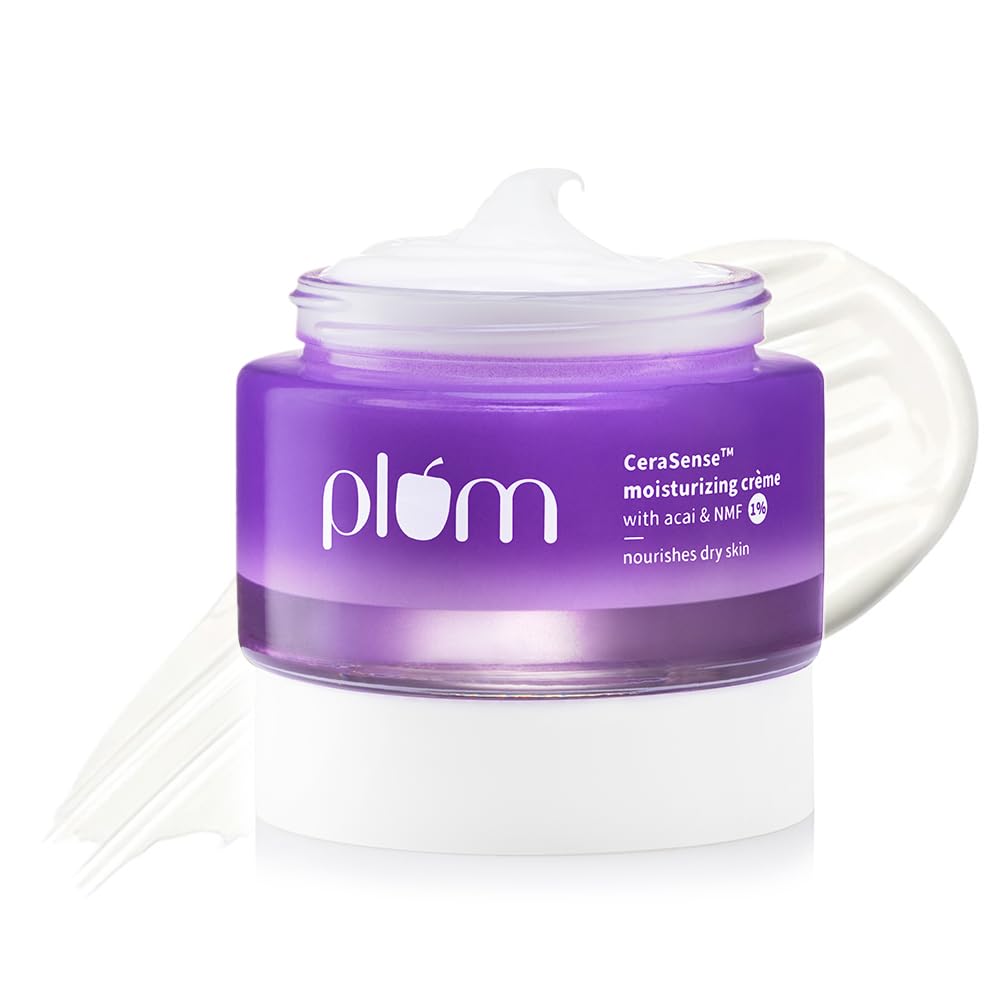 Plum CeraSense Moisturizing Crème with Ceramides & Peptides | Instant barrier repair|72-hr moisturization | Dermat-Tested | Moisturizer for dry & normal skin types| Women & Men | 50g