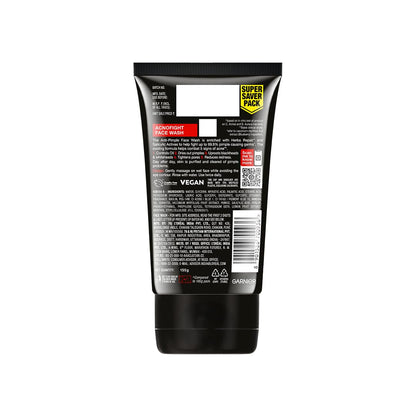 Garnier Men, Anti-Pimple Face Wash, Repairs Skin & Balances Oils, AcnoFight, 155 g