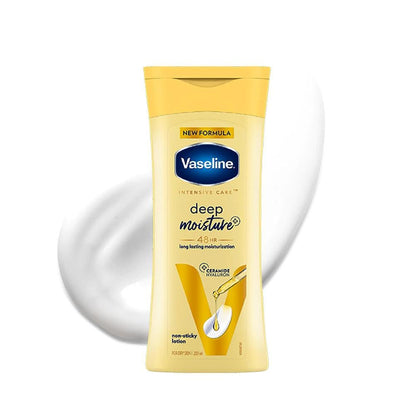 Vaseline Deep Moisture Body Lotion with Ceramide Hyaluron Moisture Fillers | 10X More for Cushion Soft Glowing Skin | For Dry | Lightweight Non-Sticky Formula | 200ml