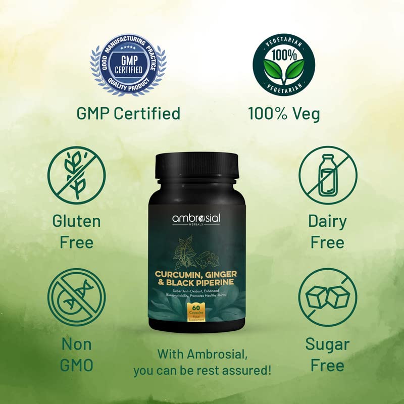 Supplement bottle with certification icons on a green background