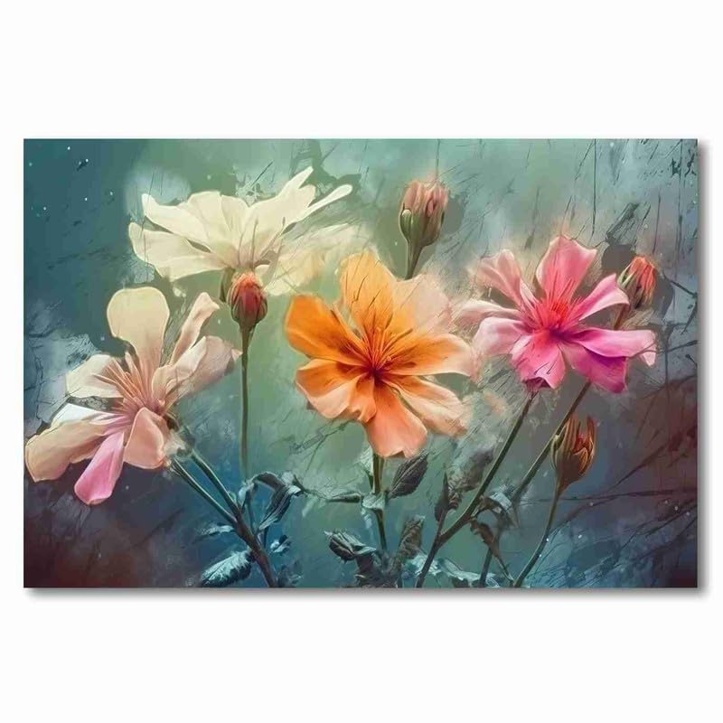 Unframed Rolled Art Print||Abstract Floral Art Canvas Wall Art Print for Home Décor And Office||Unframed canvas Painting For Wall decor||Home wall and Office Interior CR-121