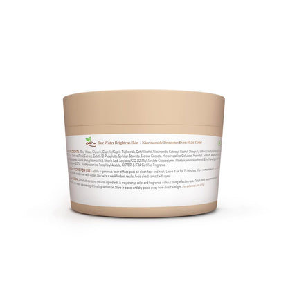 Mamaearth Rice Dewy Bright Face Pack with Rice Water & Niacinamide For Glass Skin 200g | DIY-like Texture | Gives Glass-Like Glow |Instant Brightness | Gel Cream Face Mask |Free From Harmful Chemicals