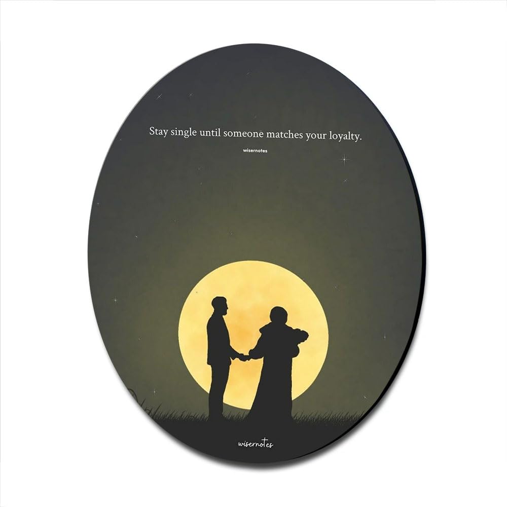 Printed MDF Wall Painting|Home Decor for Living Room, Bedroom, Office, Study (12x12inch Round) - stay single