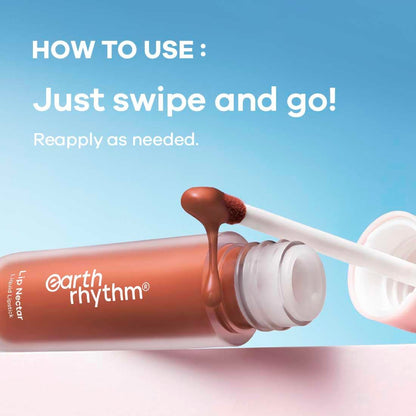 Earth Rhythm Lip Nectar Matte Liquid Lipstick, Weightless, Never Drying, No Mineral Oil 5g - Caramel