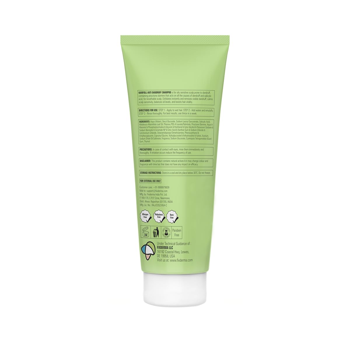 Fixderma Kairfoll Anti Dandruff Shampoo for Oily Sensitive Scalp Prone to Dandruff & Folliculitis | Anti Dandruff Shampoo for Women & Men | 2% w/w Salicylic Acid for Hair Fall Shampoo - 15 ml