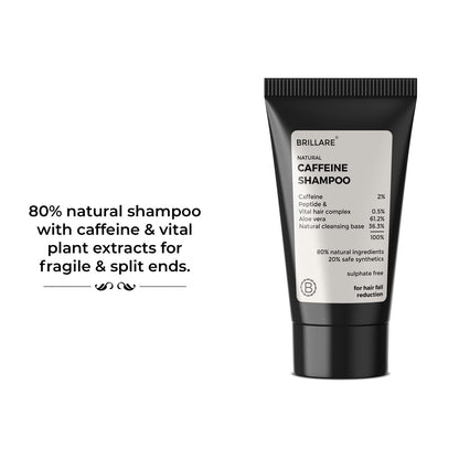 Brillare Mini Caffeine Shampoo For Reducing Hair Loss And Breakage (12 ML)