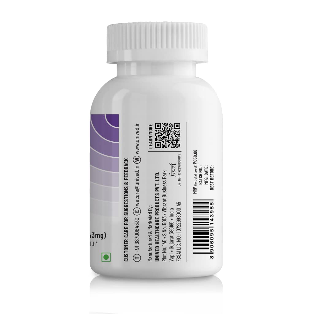 Zepivo Unived High Absorption Magnesium Glycinate - 650mg - 22% Elemental Magnesium - 90 Vegan Capsules
