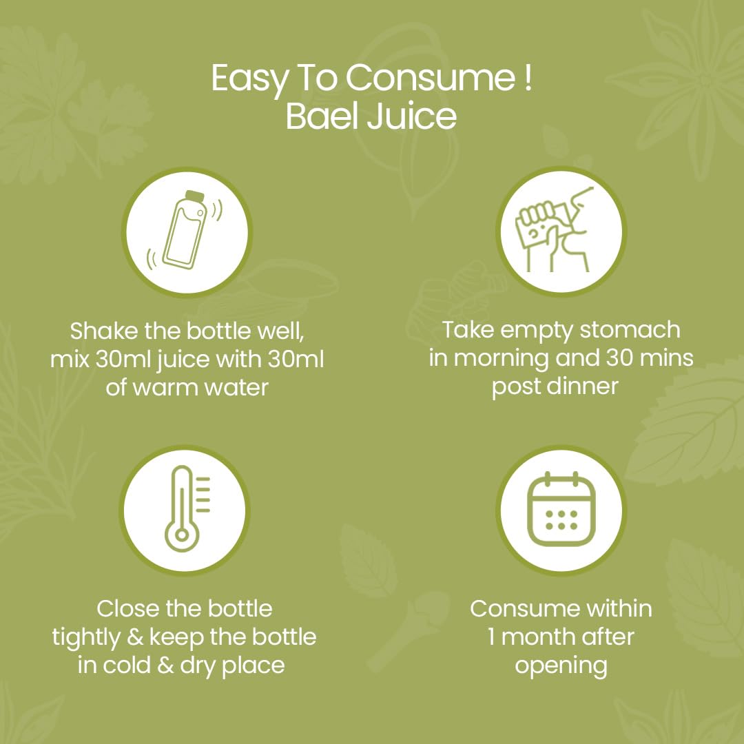 KRISHNA'S HERBAL & AYURVEDA Bael Juice -1000 Ml Concentrate Sugar Free Beal Juice For Healthy Gut Health, Bel Swaras With No Added Color Or Flavour
