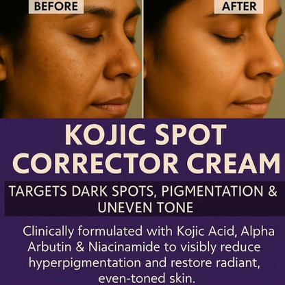 BAKE 3% Kojic Acid Spot Corrector Cream with Alpha Arbutin for Pigmentation, Dark Spots, Under Eye Circles & Even Skin Tone – 30g