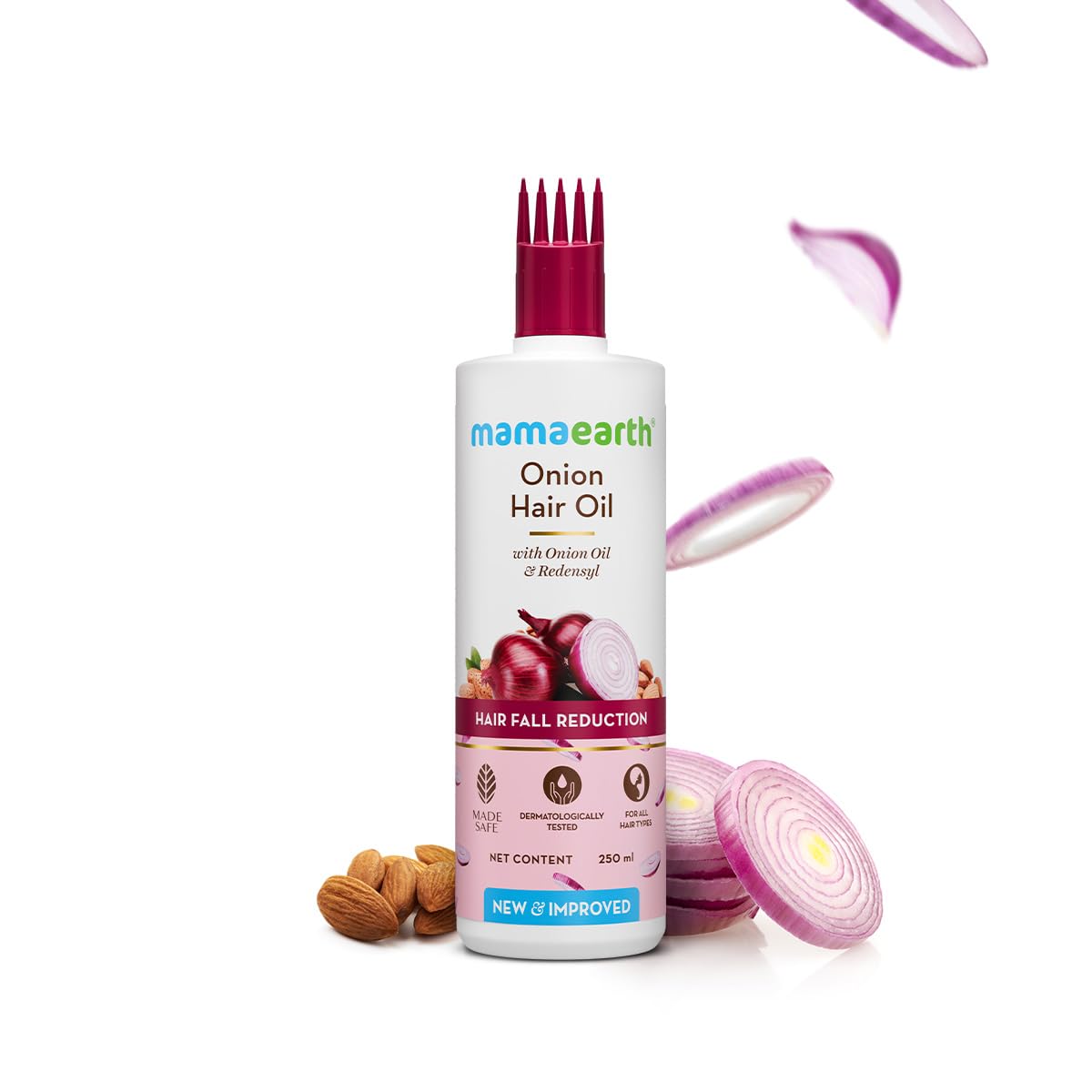 Mamaearth Onion Hair Oil with Onion Oil & Redensyl for Hair Fall Control | Boosts Hair Growth | Adds Strength & Shine | 200 ml