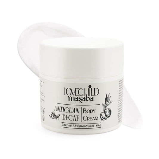 LoveChild Masaba Body Cream Antiguan Decaf, Buttery-Soft Moisturizer with Hemp Seed, Coffee & Baobab Oil, Smoothens & Deeply Nourishes Skin, Long-Lasting Fragrance, Moisturiser For Daily Use, 100g