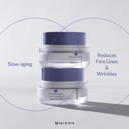 MIZON Hyalugen Le Lift Cream with Hyaluronic Acid and Marine Collagen Deep Hydration Total Care Youthful Skin Revitalizing Korean Skincare - 50 ml