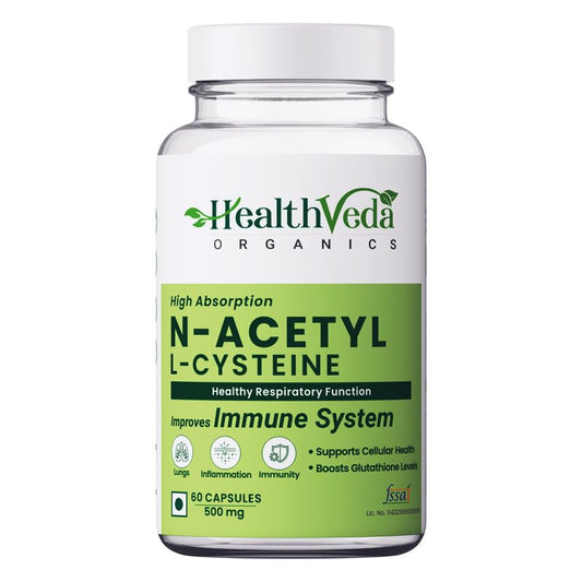 Zephivo HEALTH VEDA ORGANICS PRIVATE LIMITED N - Acetyl L - Cysteine 500Mg | 60 Veg Capsules | Lungs & Respiratory Support | Immune Health | For Both Men & Women¦