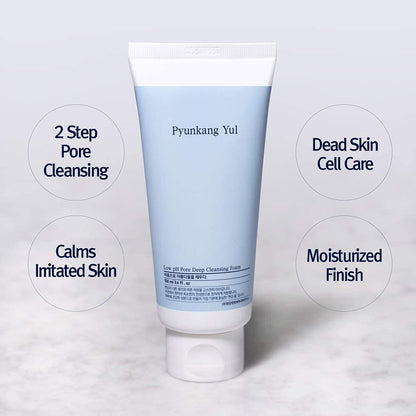 [PKY] Pyunkang Yul Low pH Pore Deep Cleansing Foam – Korean Face Cleanser with Diatomite, Tea Tree & Centella, Soothes & Deeply Cleanses, Gentle Makeup Remover (100ml)