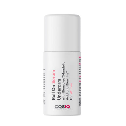 Cos-IQ Brightening Underarm Roll On Serum for Women | With Bioecolea, Mandelic Acid and Bio White | Prevents Body Odour, Brightens Skin & Exfoliates Underarms | Long Lasting deodorant roll on with Fresh Floral Fragrance, 40ml
