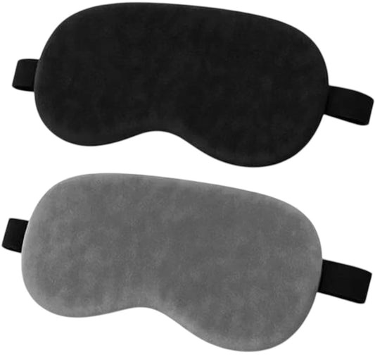 PACK OF 2 Eye Mask for Sleeping with Adjustable Strap Super Soft Sleep Masks Blind Fold for Comfortable Sleep Travelling Eye Pad for Girls Blind Folds for Sleeping - Black and Gray