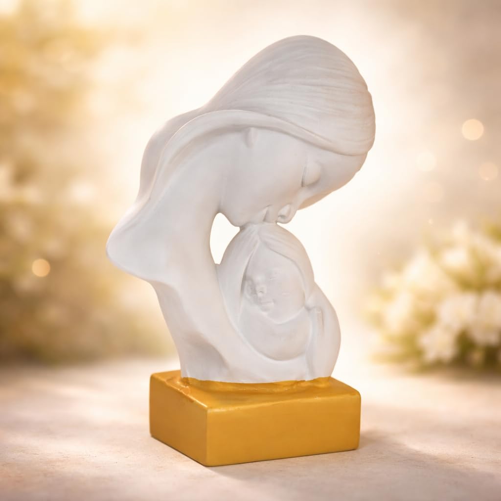 CraftVatika Mother Baby Statue Showpiece Gift, Mother Baby Figurine, motherr Child Statue, Home Decor Items, House Warming Gifts Mother's Day, Baby Shower Gifts for Mom to be