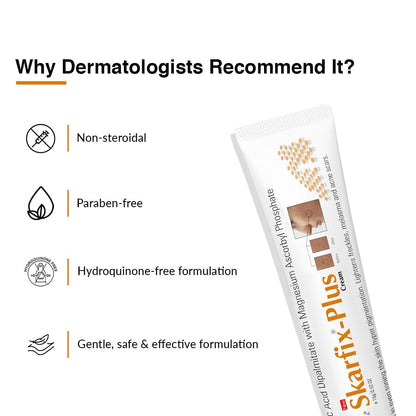 Fixderma 2% Kojic Acid + 1% Arbutin Skarfix-Plus Scar Removal Cream | Hyperpigmentation Removal Cream and Acne Scars Removal Cream | Helps to Reduce Melasma- 15 g