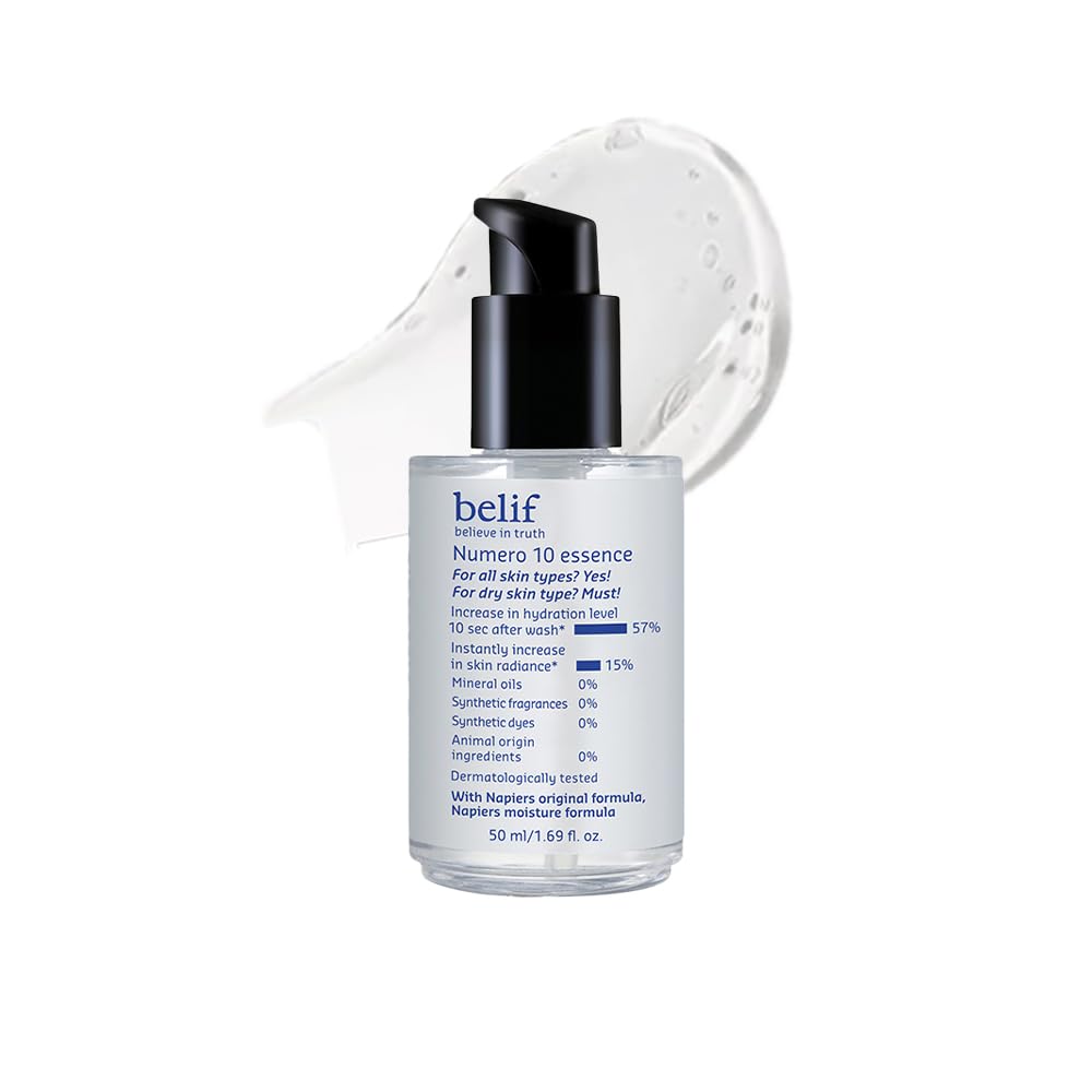 Belif Numero 10 Essence, Lightweight Hydrating Face Serum | Increases Skin's Hydration Instantly | Intensely hydrates, smooths, and replumps skin Korean Skin Care Products | (50 ml)