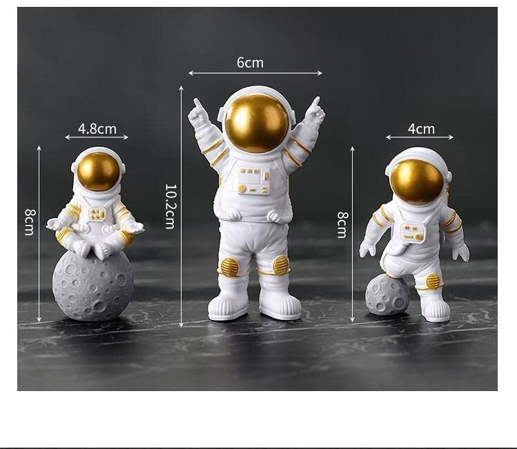 Street27® Cute Outer Space Astronaut Figurine Action Figure Toys Statue for Showpiece Home Living Room Decor Office Desktop Decoration Car Dashboard, Kids Birthday Party Gift, Resin