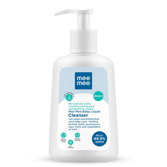 Mee Mee Liquid Cleanser 300 ml | Anti-Bacterial Formula Kills 99.9% Germs | For Bottles, Nipples, Accessories, Toys, Fruits & Vegetables | Alcohol-Free, Dermatologically Tested