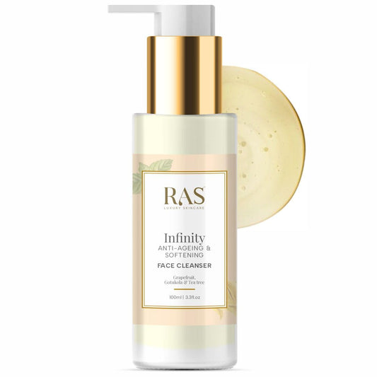 RAS Luxury Oils Infinity Anti Ageing Crème Face Cleanser | Face wash With Calendula, Shea Butter & Red Algae | Soothes Skin, Locks In Moisture, Makes Skin Plump & Supple | Intensely Nourishes