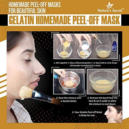 Nature's Secret Gelatin Powder For Face Mask Hair Removal, Yellow, 50g