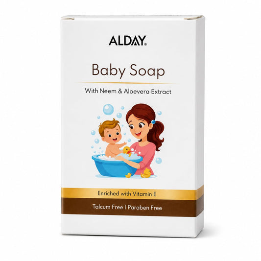 75g Baby Soap with Neem, Aloe Vera & Coconut Oil | Gentle, Moisturizing & Safe for Sensitive Skin | Paraben & Talc Free | Daily Baby Bath Soap