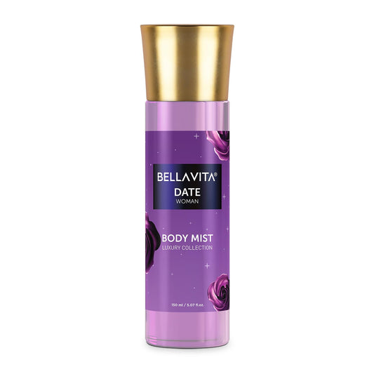 Bellavita Date Woman body mist bottle on a white background