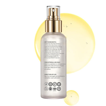 Skincare bottle with gold cap on a white background
