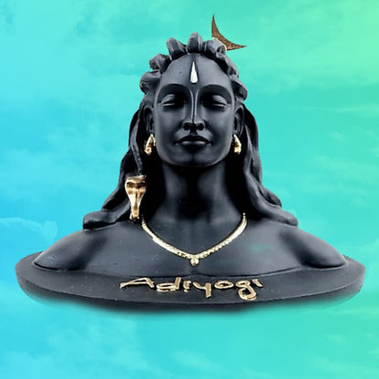 Handicrafts Villa 13cm Black Adiyogi Shiva Statue for Car Dashboard, Pooja & Gift | Mahadev Murti Idol, Shankara for Home & Office Décor