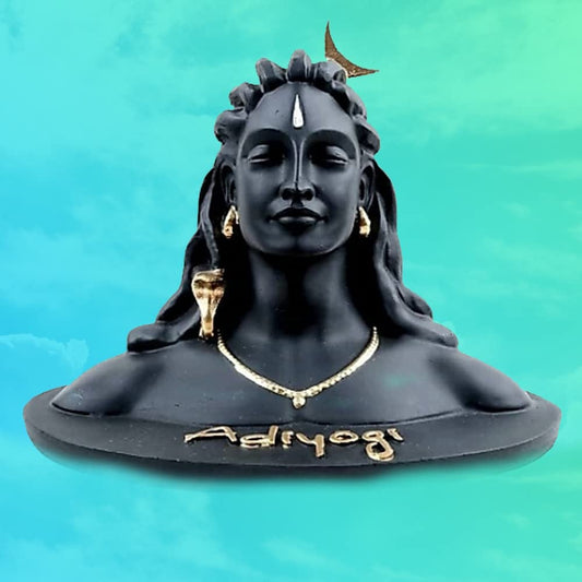 Handicrafts Villa 13cm Black Adiyogi Shiva Statue for Car Dashboard, Pooja & Gift | Mahadev Murti Idol, Shankara for Home & Office Décor